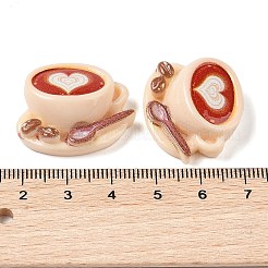Kaffee-Thema undurchsichtige Harz Decoden Cabochons&nbsp;LS-RESI-S398-01E
