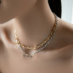 Conjunto de pulsera y collar con cadena geométrica de plata esterlina s925 para uso diario&nbsp;JM3454-5
