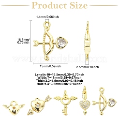 10 Stück 5 Stile Messing Micro Pave klare Zirkonia Charms&nbsp;KK-CJ0004-45