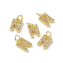 Echte 18 Karat vergoldete Messing Micro Pave klare Zirkonia Charms&nbsp;KK-E068-VB452-N