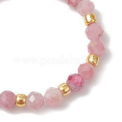 Bagues extensibles en perles de tourmaline naturelle pour femmes&nbsp;RJEW-JR00868-05