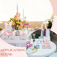 Boîtes carrées en papier pour ranger les bonbons de mariage&nbsp;AJEW-WH0609-744B