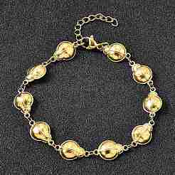 Braccialetti a maglie a coccinella in acciaio inossidabile 304 per donna&nbsp;BJEW-K226-15A-G