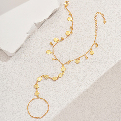 Semplice ottone estate spiaggia vacanza donne moneta anello dito cavigliere per le donne&nbsp;FG6799