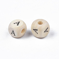 Perles de bois naturel imprimées&nbsp;X-WOOD-T026-001A
