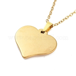 Colliers avec pendentif en forme de cœur en acier inoxydable 304&nbsp;NJEW-G083-03C-G
