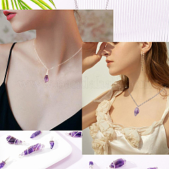 40 Stück 2 Stile grobe natürliche Amethyst-Anhänger&nbsp;FIND-DC0001-82