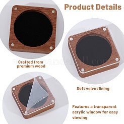 Boîtes d'emballage en bois pour badges de bijoux avec couvercles magnétiques en acrylique transparent&nbsp;CON-WH0086-246A