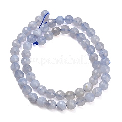 Chapelets de perles en agate avec dentelle bleue naturelle&nbsp;G-C280-B07-6mm