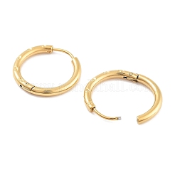 Orecchini a cerchio huggie testurizzati in acciaio inossidabile 304 con placcatura ionica (ip) per donna&nbsp;EJEW-C096-37G