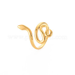Ionenplattierung (IP) 304 Edelstahl Schlange weit offen Manschette Ring für Frauen&nbsp;RJEW-S405-226G