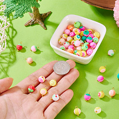 50 Stück handgemachte Anhänger aus Polymerton mit Obstmotiv&nbsp;CLAY-TA0007-08