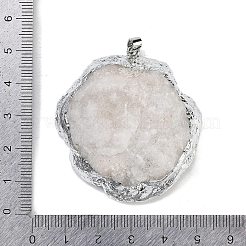 Anhänger aus natürlicher gelber Quarz- und Drusenachat-Geode&nbsp;G-G162-02P-02