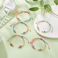 Fabricación de pulseras de eslabones de hilo de nailon trenzado ajustable&nbsp;AJEW-JB01159