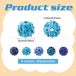 150 Stück 5 Farben handgefertigte Polymer Clay Perlen&nbsp;CLAY-ME0001-01