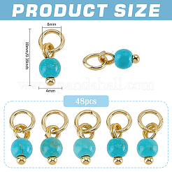 48 breloque ronde en turquoise synthétique&nbsp;PALLOY-PH01918