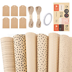 Ensembles de papier d'emballage cadeau à motif coeur&nbsp;DIY-TAC0020-48