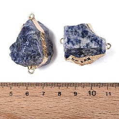 Ciondoli connettori con pepite di diaspro blu naturale grezzo&nbsp;G-Q606-08E