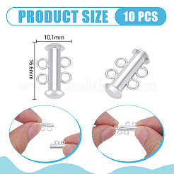 10 fermoir coulissant en laiton tubulaire&nbsp;KK-PH0014-45P