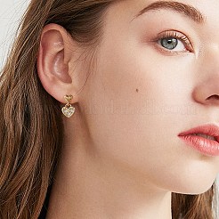 Klare Zirkonia-Herz-Ohrstecker&nbsp;EJEW-SZ0001-79