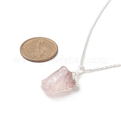 Collier pendentif géométrie quartz rose naturel&nbsp;NJEW-JN04239-04