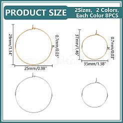 32 pz 2 misure 2 colori 316 acciaio inossidabile chirurgico anelli con ciondoli per calici da vino&nbsp;STAS-LP0001-08