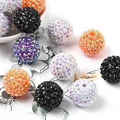 Cuentas de resina con rhinestone para Halloween&nbsp;RESI-L049-01C