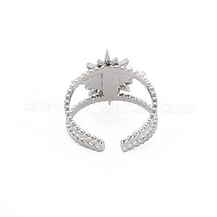 201 Edelstahl offener Manschettenfingerring Emaillefassungen&nbsp;X-STAS-S119-159A-P