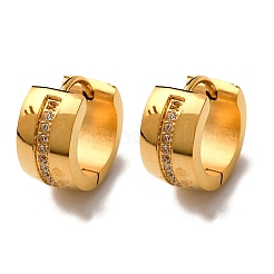 Boucles d'oreilles créoles en acier inoxydable 304 avec zircone cubique transparente&nbsp;EJEW-D331-08A-G
