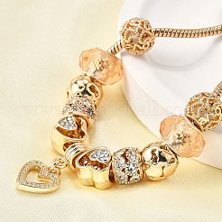 Braccialetti con ciondoli in lega di perline europee&nbsp;BJEW-F495-09G