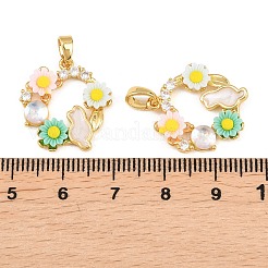 Pendentifs en laiton zircon cubique transparent&nbsp;KK-H262-15G