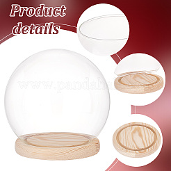 Couvercle de dôme en verre rond&nbsp;DIY-WH0430-559C-01
