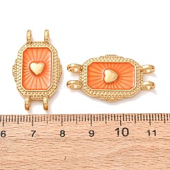 Dijes rectangulares de acero inoxidable 304 esmaltado con conectores en forma de corazón.&nbsp;SA-D002-12A-G
