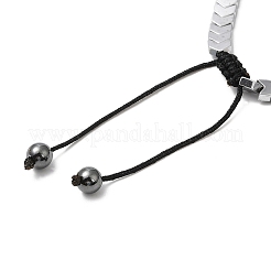 Braccialetti con perline intrecciate a freccia in ematite sintetica non magnetica&nbsp;BJEW-E080-01B
