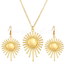Halskette mit Sonnenanhänger und Ohrhänger-Set aus Legierung&nbsp;FS-WGBD582-01