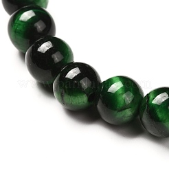 Braccialetti elasticizzati con perline rotonde in occhio di tigre naturale tinti e riscaldati&nbsp;BJEW-JB06654-01