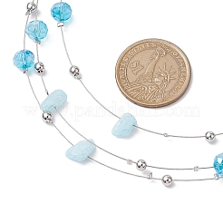 Natürliche weiße Jade 3-lagige Halsketten&nbsp;NJEW-JN05051