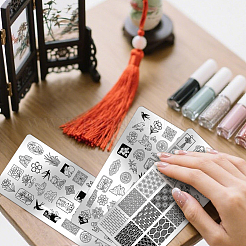 DIY-Nagelkunst-Vorlagen aus Edelstahl&nbsp;MRMJ-WH0092-226