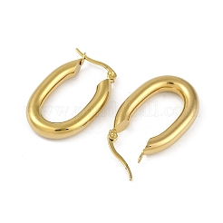 Boucles d'oreilles créoles ovales en acier inoxydable 201 avec placage sous vide PVD pour femmes&nbsp;EJEW-F345-19G