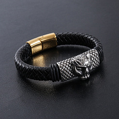 Braccialetti in cordino di pelle PU intrecciata punk&nbsp;AV4566-2