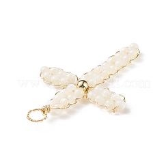 Pendenti intrecciati con perline rotonde in conchiglia d'acqua dolce naturale&nbsp;PALLOY-JF01859-02