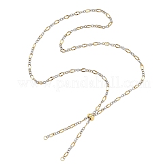 2 pièce de chaîne ovale ajustable en acier inoxydable 304 bicolore pour la confection de colliers&nbsp;AJEW-JB01667
