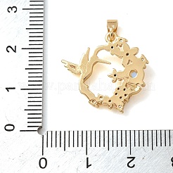 Pendentifs en laiton zircon cubique transparent&nbsp;CU-CBA2C2D-12G