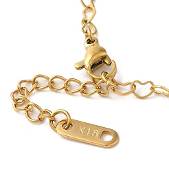 Ionenplattierung (IP) 304 Edelstahl Herz Gliederkette Armbänder&nbsp;BJEW-L673-026G