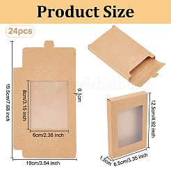 Rechteckige Keksschachteln aus Papier mit klarem Fenster&nbsp;CON-WH0107-02A-01