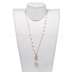 Colliers à pendentif perle keshi perle baroque naturelle&nbsp;NJEW-JN02652