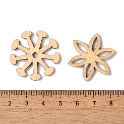 50pcs ornement de découpes en forme de fleur en bois non fini&nbsp;WOCR-PW0003-05