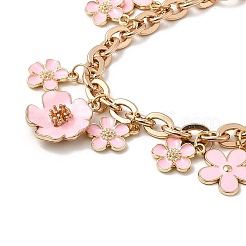 2 pièce 2 styles alliage émail rose fleur nœud papillon pendentif chaîne de câble sac à main chaînes décoratives&nbsp;AJEW-SC0031-22