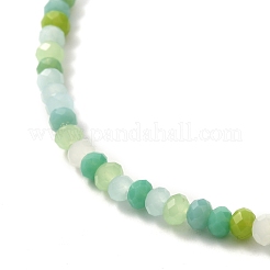 Bracciale elasticizzato con perle di vetro rotonde sfaccettate per ragazze adolescenti&nbsp;BJEW-JB07072-01