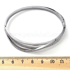 Bracelets à charnière en acier inoxydable 304 avec strass et argile polymère pour femmes&nbsp;BJEW-A011-16P